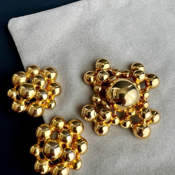 Gem-Craft Gold Bubble Brooch Set - Picture 9 of 12